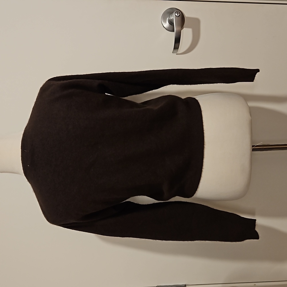 AIRPORT Brown long sleeve button down beaded embellished Angora lambswool M EUC - Picture 9 of 11